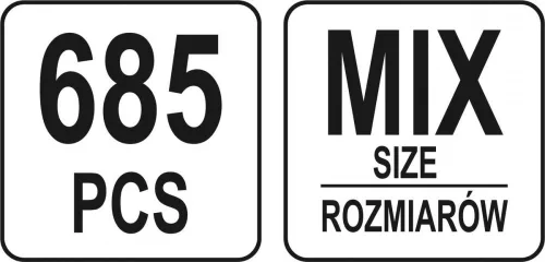 Yato kábel érvéghüvely készlet 685 részes