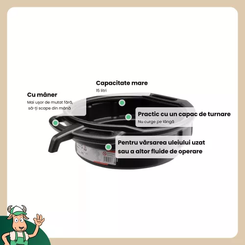 Yato fáradt olaj felfogó edény 420 mm / 15 l