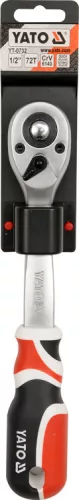 Yato racsnis hajtószár 1/2" 255 mm 72T hajlított szár, lágy fogantyús CrV