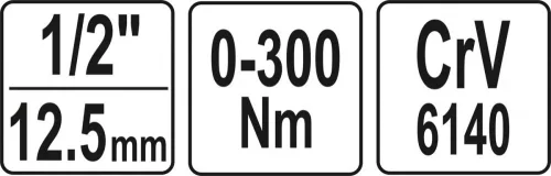 Yato nyomatékkulcs 1/2" 0-300 Nm CrV
