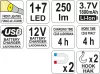Yato akkus LED lámpa 3 W COB (akku + töltő)