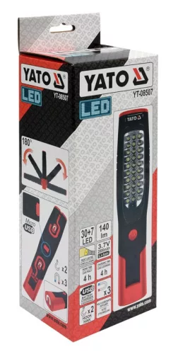 Yato akkus LED lámpa 30+7 LED (akku + töltő)