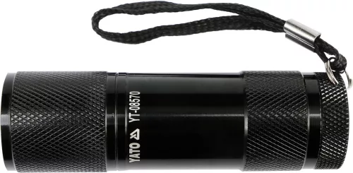 Yato elemes LED zseblámpa 30 lumen alumínium fekete 3 x AAA