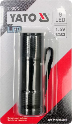 Yato elemes LED zseblámpa 30 lumen alumínium fekete 3 x AAA