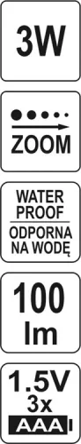 Yato elemes LED fejlámpa állítható fókusszal