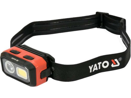 Yato akkus / elemes LED fejlámpa 500 lumen mozgásérzékelős (akku + töltő)