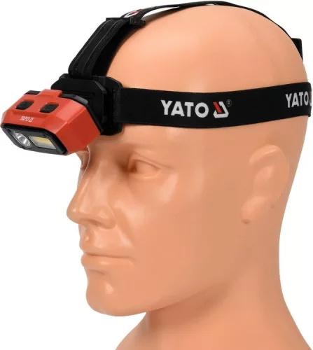 Yato akkus LED fejlámpa 800 lumen mozgásérzékelős (akku + töltő)