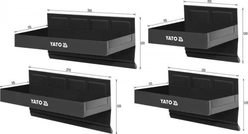 Yato mágneses polc készlet 4 részes