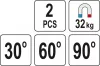 Yato hegesztőmágnes 30-60-90° 32 kg 2db