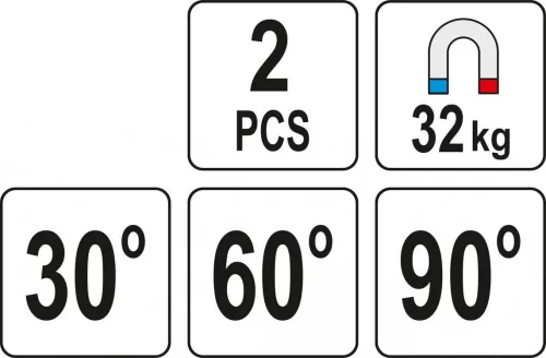 Yato hegesztőmágnes 30-60-90° 32 kg 2db