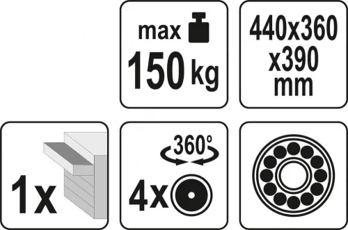 Yato fiókos műhelyzsámoly 150 kg