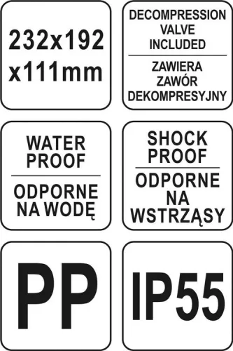 Yato szerszámkoffer habszivacs betéttel 232 x 192 x 111 mm