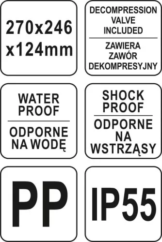 Yato szerszámkoffer habszivacs betéttel 270 x 246 x 124 mm