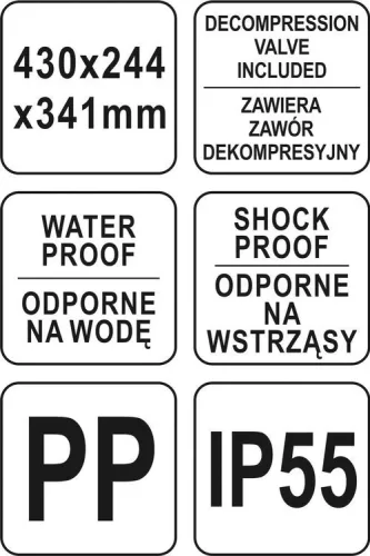Yato szerszámkoffer habszivacs betéttel 430 x 244 x 341 mm