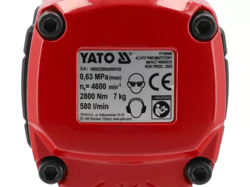 Yato pneumatikus nyomatékkulcs 3/4" 2800 Nm kompozit anyagú