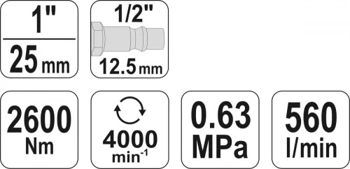 Yato légkulcs 1 col 2600Nm