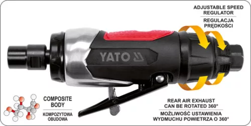 Yato pneumatikus egyenes csiszoló 1/4"