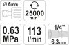 Yato pneumatikus egyenes csiszoló 1/4"