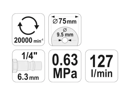 Yato pneumatikus vágószerszám 75 mm