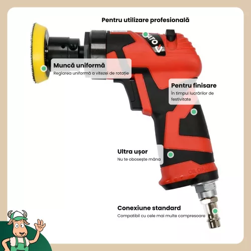 Yato pneumatikus polírozó könnyített 0,63 MPa