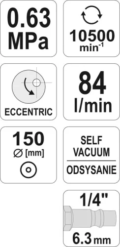 Yato pneumatikus excenter csiszológép 150 mm