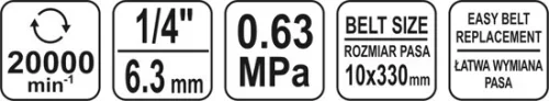 Yato pneumatikus szalagcsiszoló 10 x 330 mm