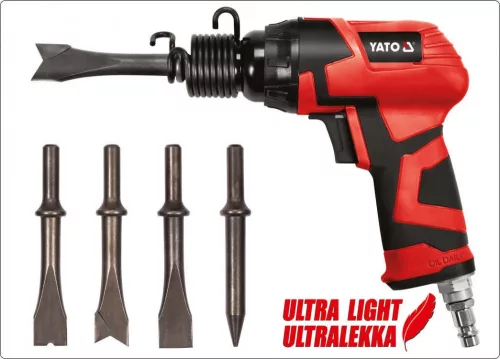 Yato pneumatikus vésőgép vésőfejekkel könnyített
