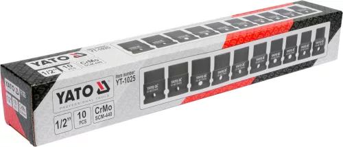 Yato gépi dugókulcs készlet 10 részes 1/2" 10-22 mm CrMo