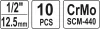 Yato gépi dugókulcs készlet 10 részes 1/2" 10-22 mm CrMo
