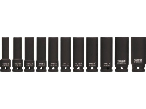 Yato gépi hosszú dugókulcs készlet 11 részes 1/2" 10-24 mm CrMo