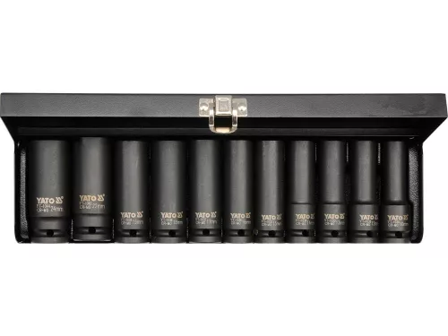 Yato gépi hosszú dugókulcs készlet 11 részes 1/2" 10-24 mm CrMo