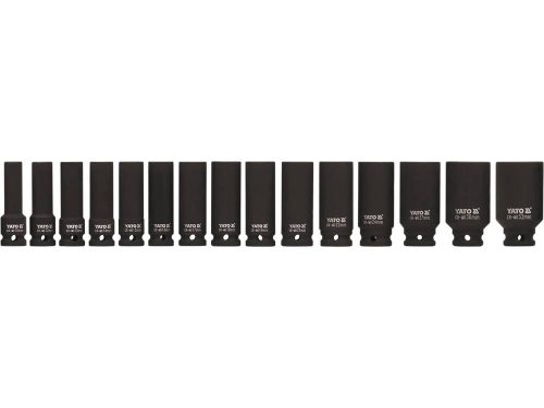 Yato gépi hosszú dugókulcs készlet 15 részes 1/2" 10-32 mm CrMo