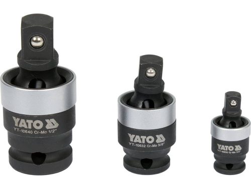 Yato gépi csuklós csatlakozó készlet 3 részes 1/4" 3/8" 1/2" CrMo