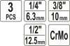 Yato Gépi csuklós csatlakozó készlet 3 részes 1/4 - 3/8 - 1/2"