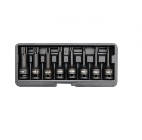 Yato gépi torx hosszú bit dugókulcs készlet 8 részes 1/2" T30-T80 CrMo