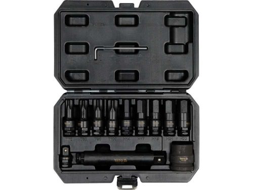 Yato gépi hosszú bit dugókulcs készlet 12 részes Torx és Imbusz 1/2", 3/4" kamionos CrMo