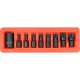 Yato gépi spline bit készlet 9 részes 1/2" M6-M18 mm dugókulcs adapterrel