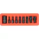 Yato gépi spline bit készlet 9 részes 1/2" M6-M18 mm dugókulcs adapterrel