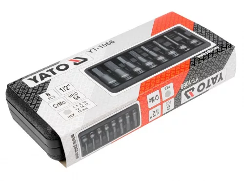 Yato gépi hosszú bit dugókulcs készlet 8 részes Imbusz 1/2" 6-19 mm CrMo