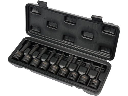 Yato gépi hosszú bit dugókulcs készlet 9 részes Ribe 1/2" RM5-RM14 CrMo