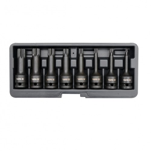 Yato gépi hosszú bit dugókulcs készlet 8 részes Spline 1/2" M5-M18 CrMo
