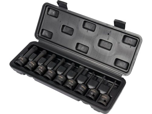 Yato gépi hosszú bit dugókulcs készlet 9 részes Spline 1/2" M4-M16 CrMo