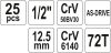 Yato dugókulcs készlet 25 részes 1/2" 10-32 mm CrV
