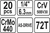 Yato dugókulcs készlet 20 részes 1/4" 3,5-14 mm CrV