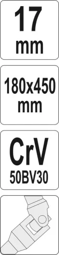Yato csuklós T-kulcs 17 mm / 450 mm CrV