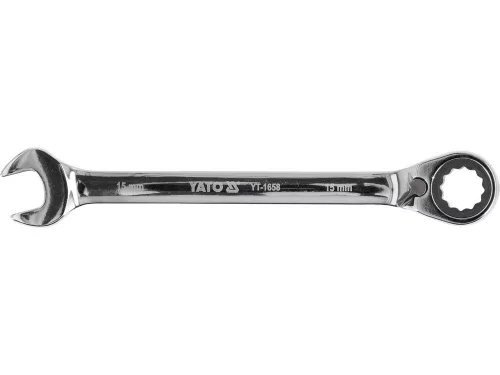 Yato racsnis irányváltós csillag-villáskulcs 15 mm / 200 mm 72T CrV