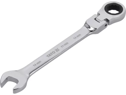 Yato racsnis csuklós csillag-villáskulcs 14 mm / 185 mm 72T CrV