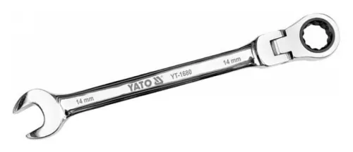 Yato racsnis csuklós csillag-villáskulcs 14 mm / 185 mm 72T CrV