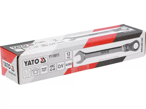 Yato racsnis flexibilis csillág-villáskulcs készlet 12 részes