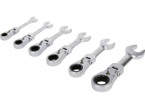 Yato csuklós racsnis-villáskulcs készlet, 6db